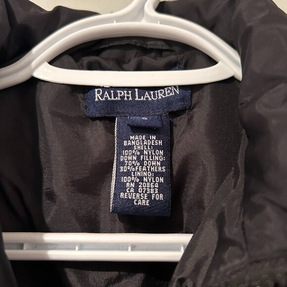Ralph Lauren Down Puffer Winter Jacket Youth Small Black - Picture 5 of 5